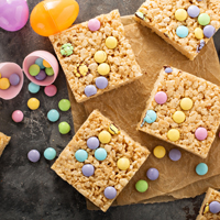 Rice Krispie and marshmallow squares
