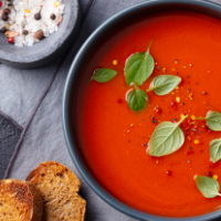 Roasted tomato & basil soup